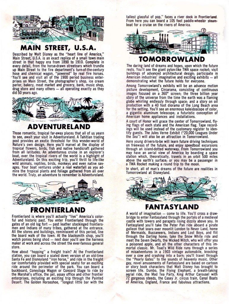 Disney 1955 brochure–lands