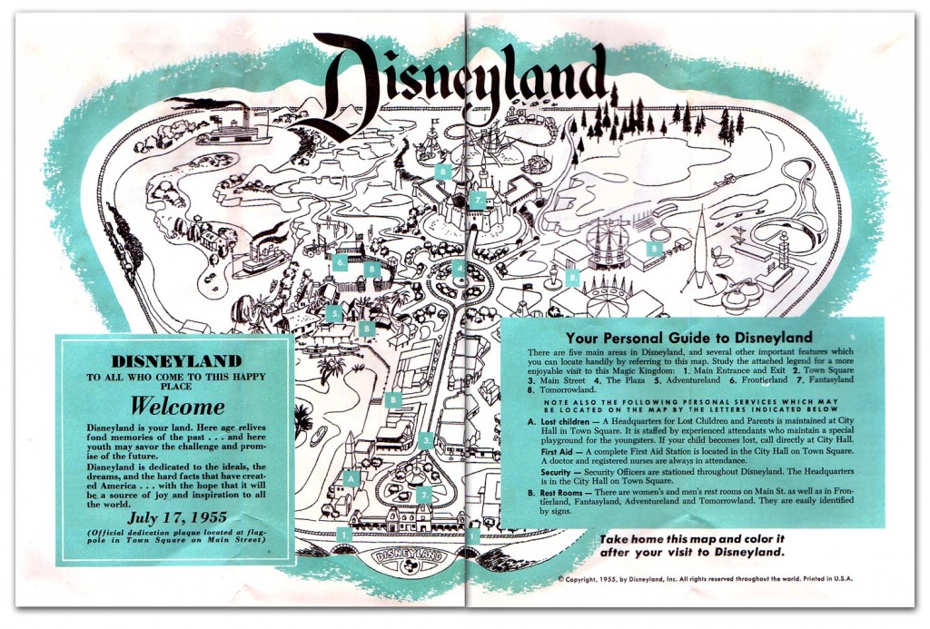 Disney 1955 brochure map